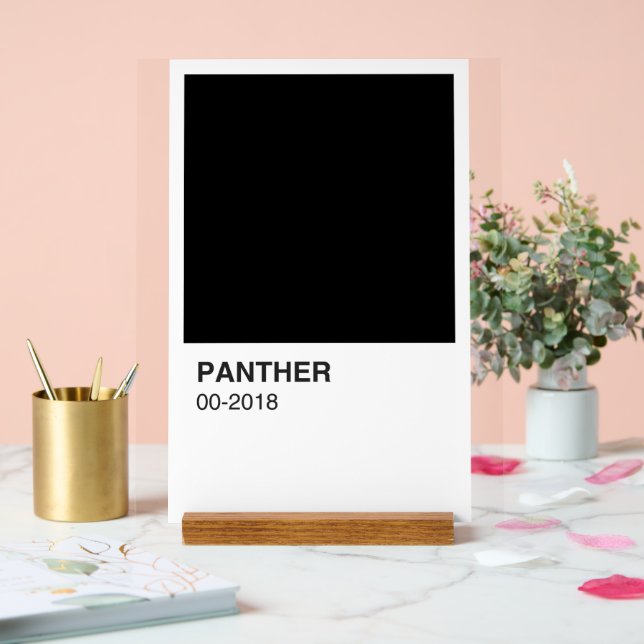Panneau En Acrylique Panther Movie Black - Arrière - plan blanc (Mariage)