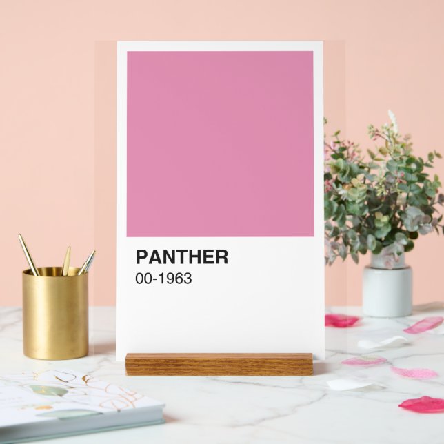 Panneau En Acrylique Panther Movie Pink - Arrière - plan blanc (Mariage)