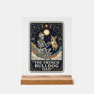Panneau En Acrylique Papa Bouledogue Français Vintage Squelette Tarot T