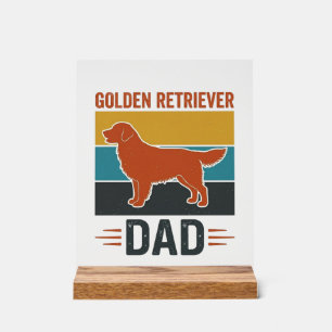 Panneau En Acrylique Papa Golden Retriever Conception Vector pour amate