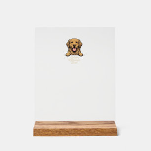 Panneau En Acrylique Papa Golden Retriever Gravure Vintage