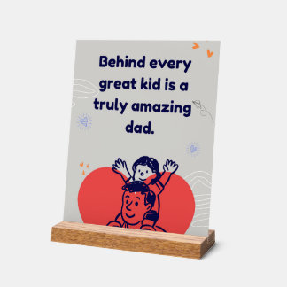 Panneau En Acrylique Papa incroyable - Citation d'amour pour les pères