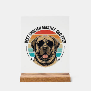 Panneau En Acrylique Papa Mastiff Anglais Vintage Sunset Chien Vecteur