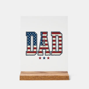 Panneau En Acrylique Papa patriote Drapeau américain Design vectoriel v