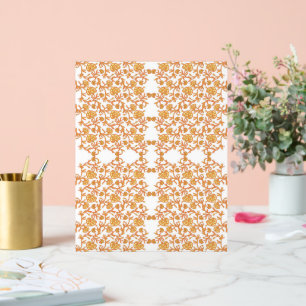 Panneau En Acrylique papier peint orange et blanc au design floral