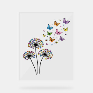 Panneau En Acrylique Papillon de pissenlit en vol