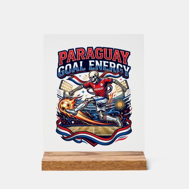 Panneau En Acrylique Paraguay Objectif Énergie Skeleton Buteur Nations  (Recto)