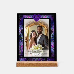 Panneau En Acrylique Parapluie violet & coeurs .7