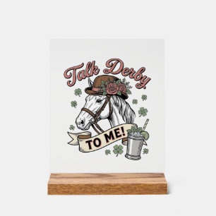 Panneau En Acrylique Parle Derby à Moi Cheval Mint Julep Vintage Chemis