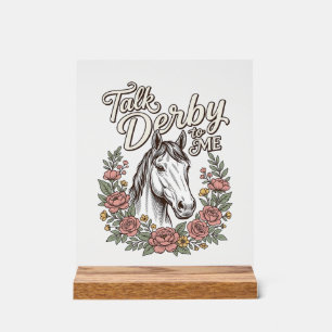 Panneau En Acrylique Parle Derby à Moi Fleur Cheval Vintage Chemise_1