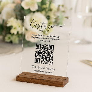 Panneau En Acrylique Partagez les photos de mariage avec le code QR