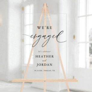 Panneau En Acrylique Partie d'engagement en calligraphie moderne engagé