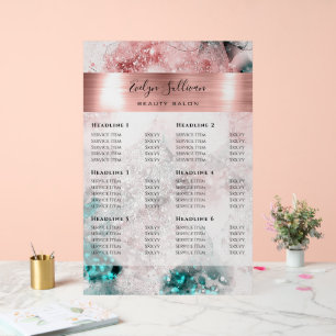 Panneau En Acrylique Parties scintillant Aquarelle Rose Gold Foil Tarif