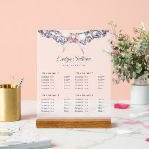 Panneau En Acrylique Parties scintillant Argent Cadre Rose Bow Prix