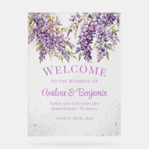 Panneau En Acrylique Parties scintillant en argent violet Wisteria Mari