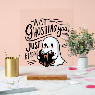 Panneau En Acrylique Pas de fantômes, juste de lire
