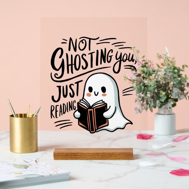 Panneau En Acrylique Pas de fantômes, juste de lire (Mariage)