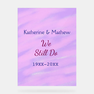 Panneau En Acrylique Pastel rose violet Vow renouvellement anniversaire