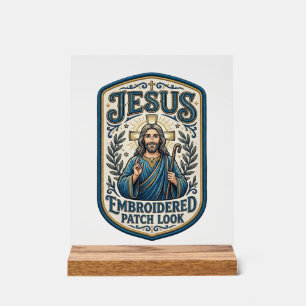 Panneau En Acrylique Patch brodé Jésus Regardez Patch brodé Jésus