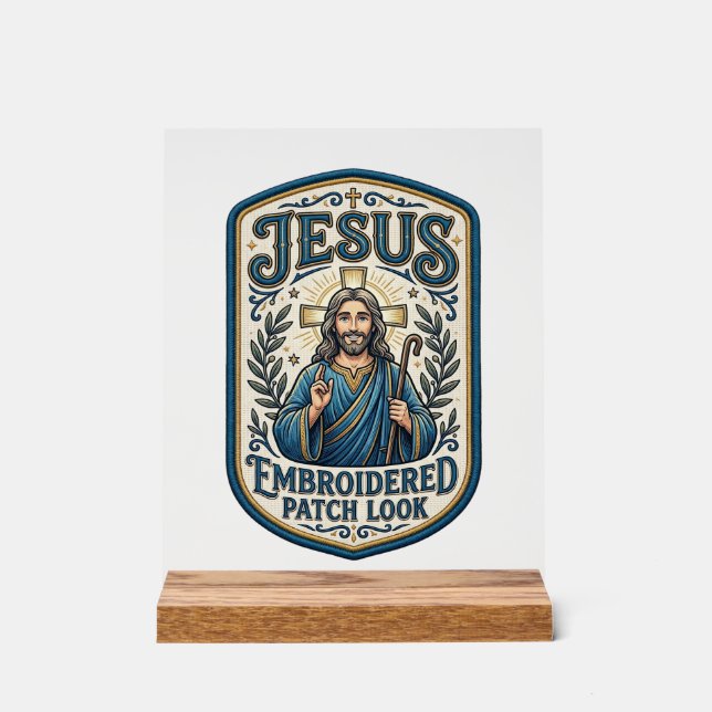 Panneau En Acrylique Patch brodé Jésus Regardez Patch brodé Jésus (Recto)
