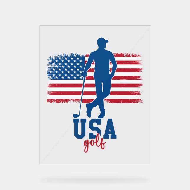 Panneau En Acrylique Patriotic Golf USA (Recto)