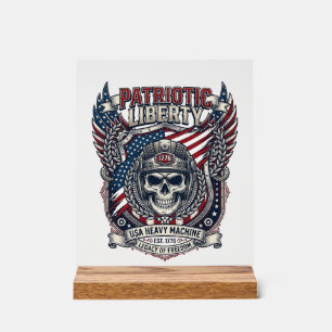 Panneau En Acrylique Patriotique 1776 Hors Route Crâne Monster Truck Lo