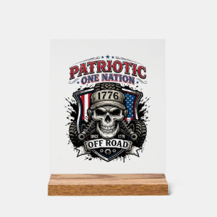 Panneau En Acrylique Patriotique 1776 Hors Route Crâne Monster Truck Lo