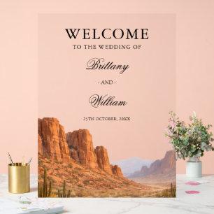Panneau En Acrylique Paysage du désert peint Bienvenue Mariage