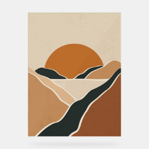 Panneau En Acrylique Paysage montagneux du Terracota