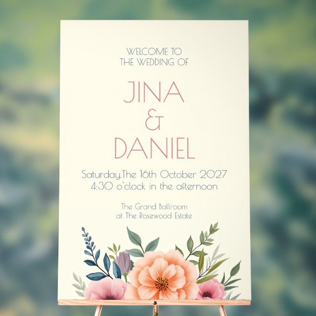 Panneau En Acrylique Pêche et rêve pétale (Neutre)