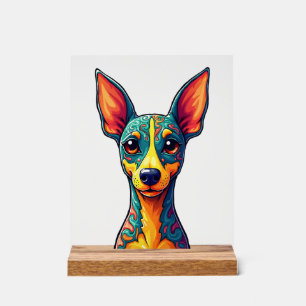 Panneau En Acrylique Peinture Abstraite Chihuahua Couleur Chien Mignon