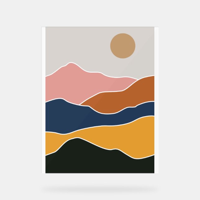 Panneau En Acrylique Peinture Abstraite de montagne (Recto)