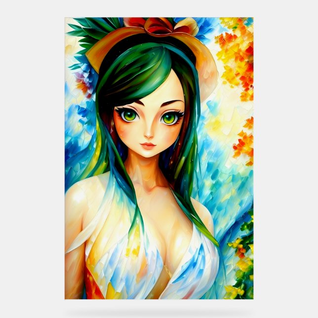 Panneau En Acrylique peinture de fille (Recto)