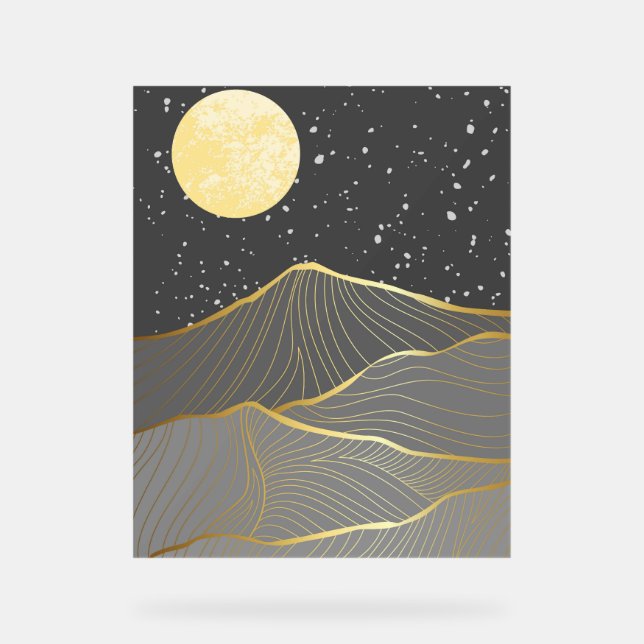 Panneau En Acrylique Peinture de montagne Premium (Recto)