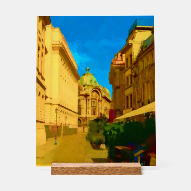 Panneau En Acrylique Peinture numérique de Bucarest (Recto)