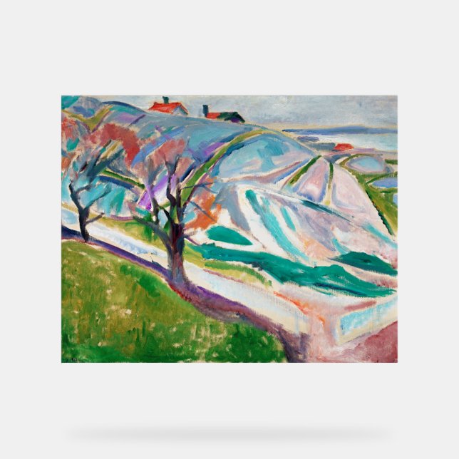 Panneau En Acrylique Peinture paysagère Edward Munch (Recto)