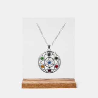 Panneau En Acrylique Pendentif Arbre en Pierre Précieuse Colorée Enseig