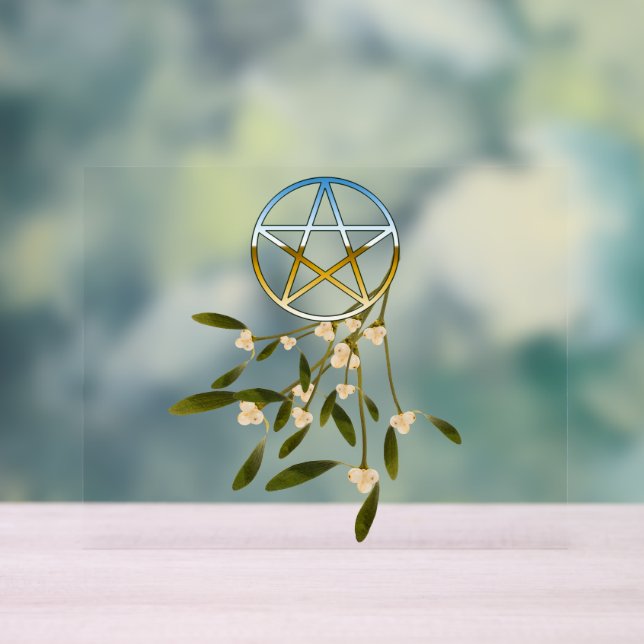 Panneau En Acrylique Pentacle avec gui (Neutre)