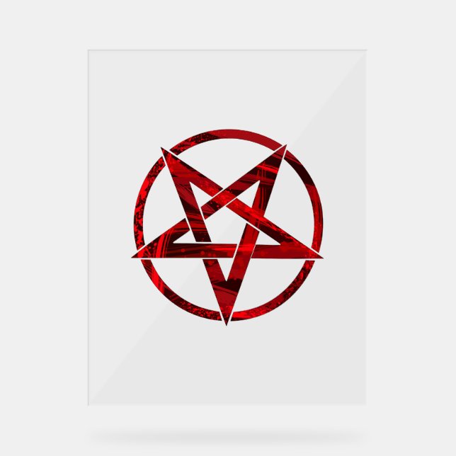 Panneau En Acrylique Pentagramme du Diable Rouge (Recto)