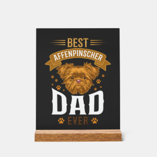 Panneau En Acrylique Père Affenpinscher empreintes de pattes de chien v