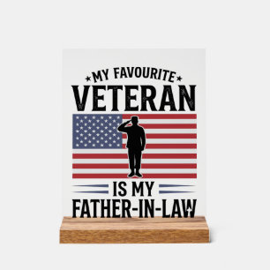 Panneau En Acrylique Père beau-père vétéran Citation patriotique vintag