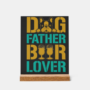 Panneau En Acrylique Père Chien Amateur de Bière