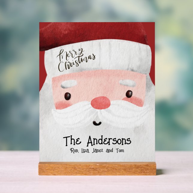 Panneau En Acrylique Père Noël personnalisé Joyeux Noël (Neutre)