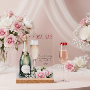 Panneau En Acrylique Perles et Prosecco Bar à Mimosa pour Enterrement d