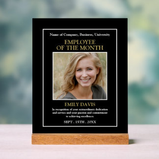Panneau En Acrylique Personalised Photo - Employee Award