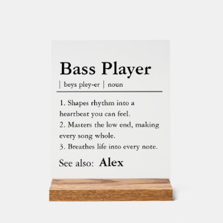 Panneau En Acrylique Personalized Bass Player Definition
