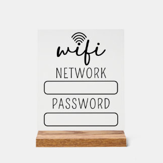 Panneau En Acrylique Personalized Customer Wifi Account Sign