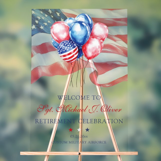 Panneau En Acrylique Personalized U.S. Military Retirement (Neutre)