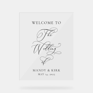 Panneau En Acrylique Personalized “Welcome to Our Wedding” Sign 