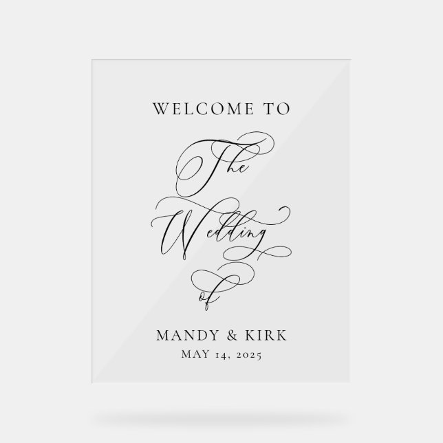 Panneau En Acrylique Personalized “Welcome to Our Wedding” Sign  (Recto)